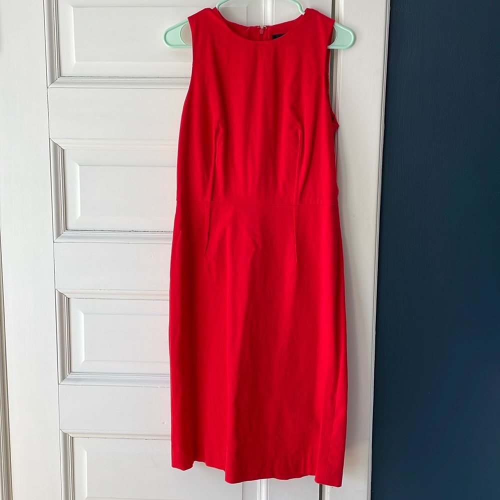 J Crew Red Sleeveless Dress - 10 tall